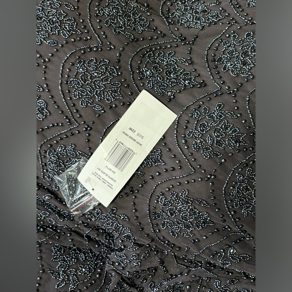 NWT Pisarro Nights Beaded Embellished Short Sleeve Midi Dress 18W,22W - Picture 10 of 12